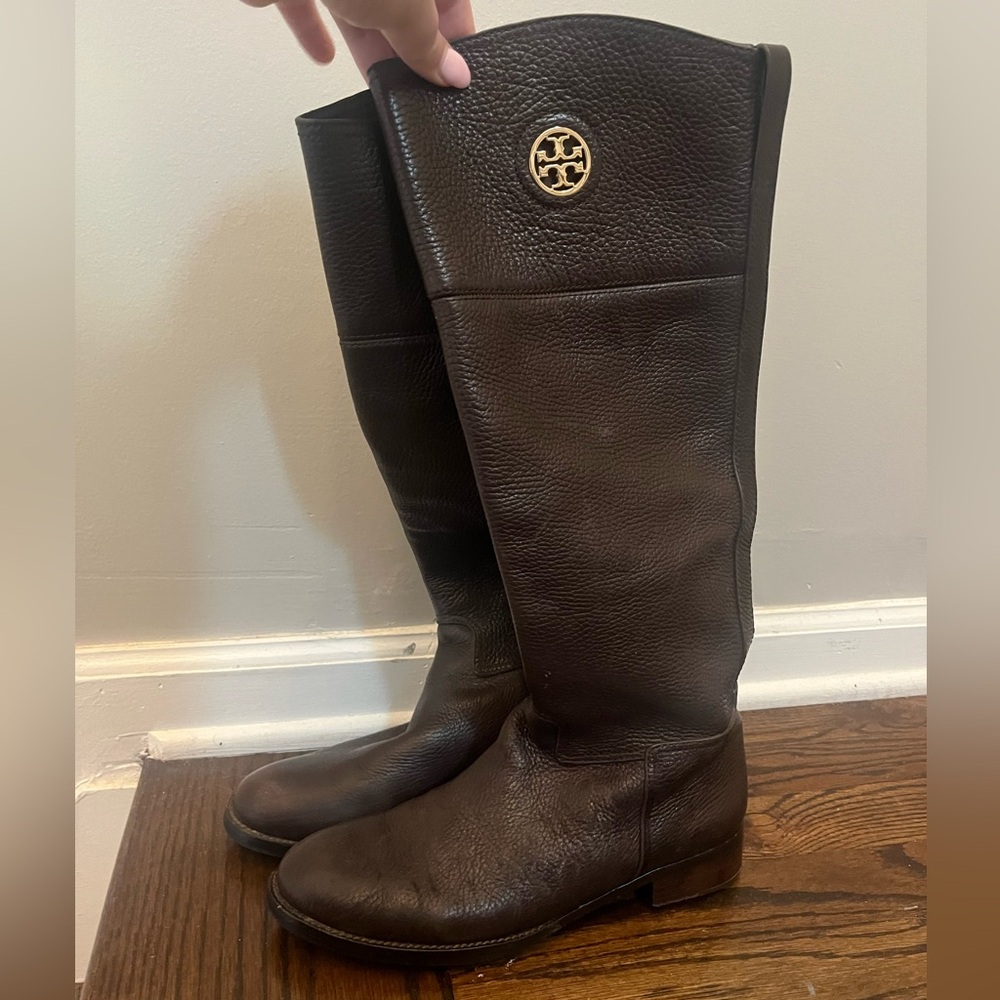 Authentic Tory Burch size 9 brown leather riding boots